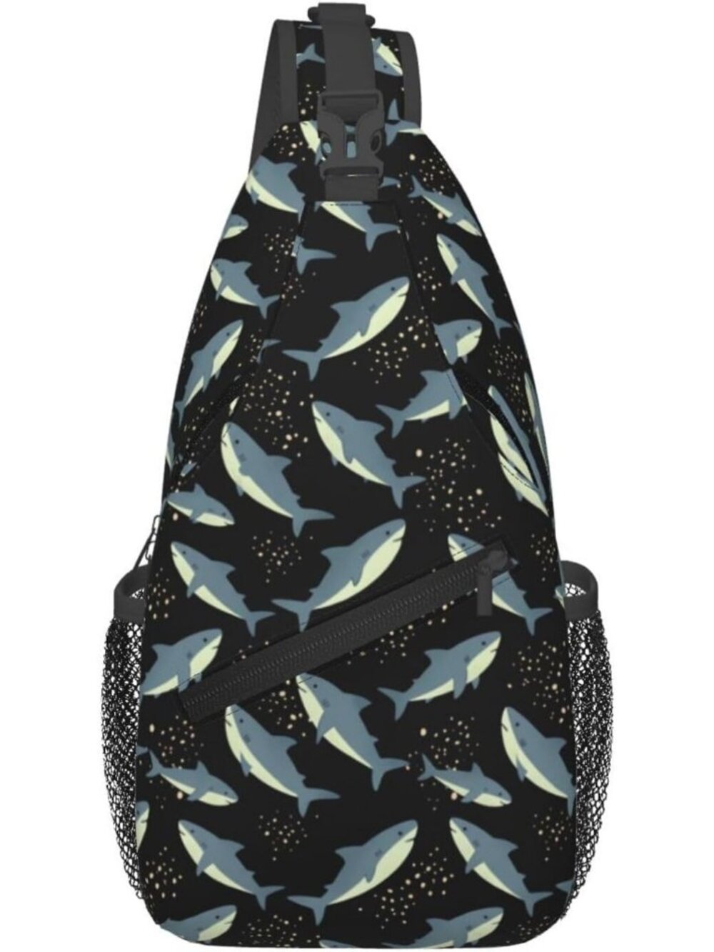 Unisex Sea Shark Halloween Travel Hiking Sling Backpack Casual Crossbody Bag